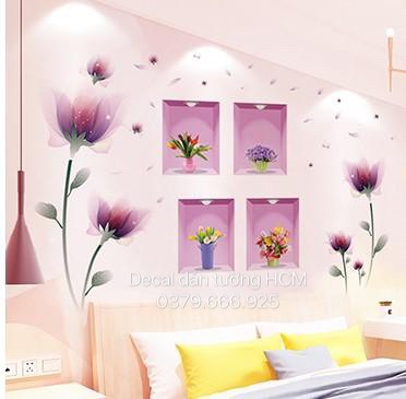 COMBO 4 TRANH HỒNG HOA TÍM HỒNG 1 