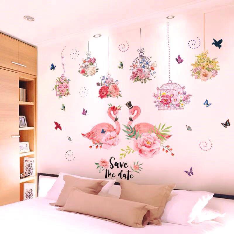 Combo đôi hồng hạc lồng chim hoa