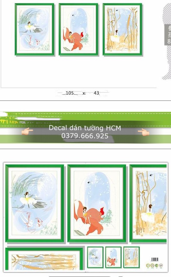 3D 3 TRANH CÔ GÁI XANH 