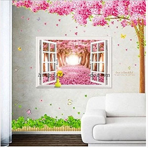 COMBO CÂY ĐÀO NHỎ 1 CỬA SỔ HỒNG 1 CHÂN TƯỜNG CỎ 3 LÁ
