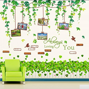 COMBO DÂY PHOTO CHÂN TƯỜNG CỎ 3 LÁ 2 