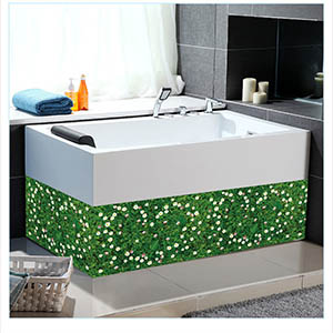 3D DECAL THẢM XANH HOA TRẮNG 