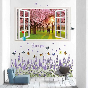 COMBO CỬA SỔ 2 ĐỨA CHÂN TƯỜNG LAVENDER 