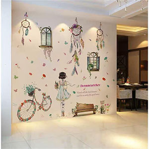 COMBO CÔ GÁI QUAY LƯNG CHUÔNG GIÓ CỬA SỔ CỔ TÍCH