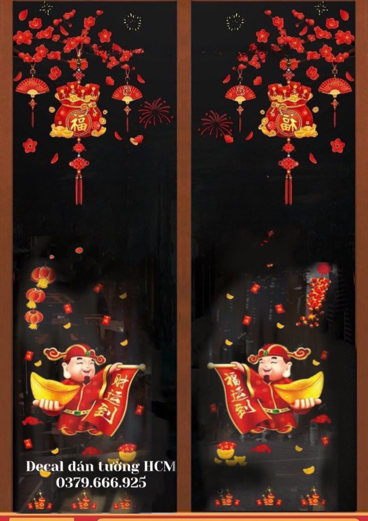 TĨNH ĐIỆN 2 CÀNH ĐÀO BAO TIỀN 2 THẦN TÀI