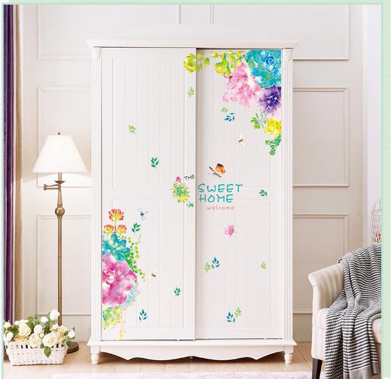 DÁN CỬA HOA SẮC MÀU 