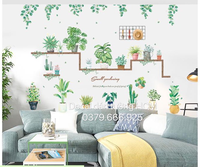 COMBO CHẬU CÂY VÀ TÁN LÁ KỆ CHẬU HOA 7 