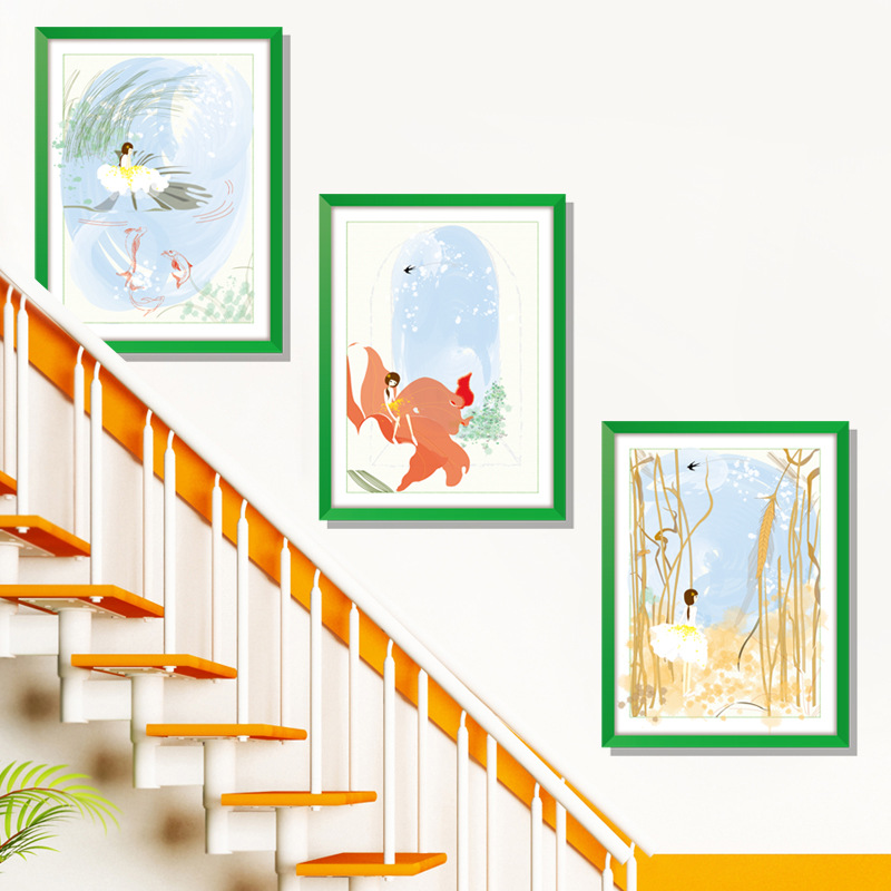 3D 3 TRANH CÔ GÁI XANH 