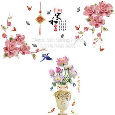 COMBO BÌNH HOA SEN 7 HOA HỒNG NGỌC 
