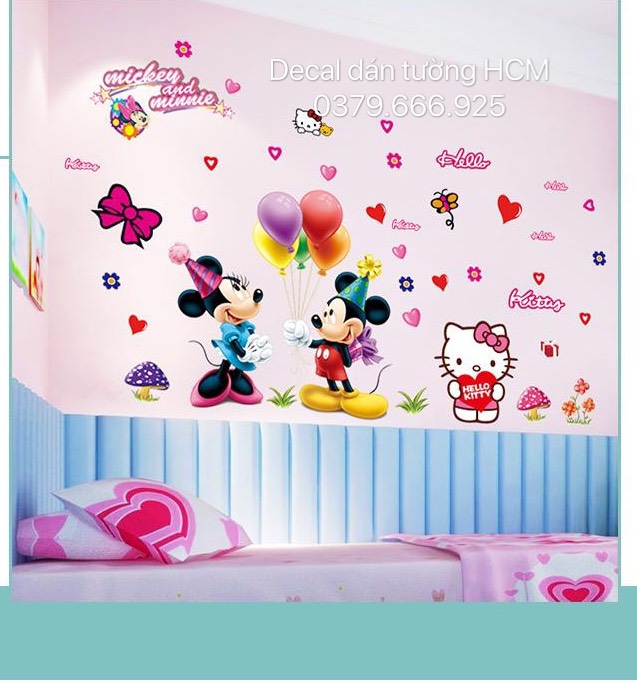 COMBO MICKEY CẦM BÓNG KITTY 1 CON 