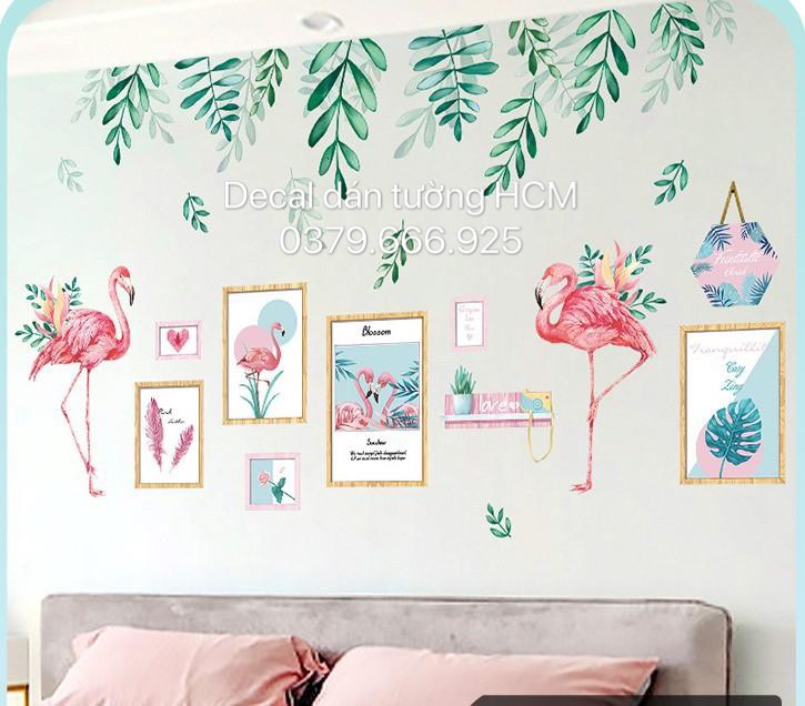 COMBO 3D TRANH HỒNG LÁ XANH ĐÔI HỒNG HẠC GIÀN LÁ 