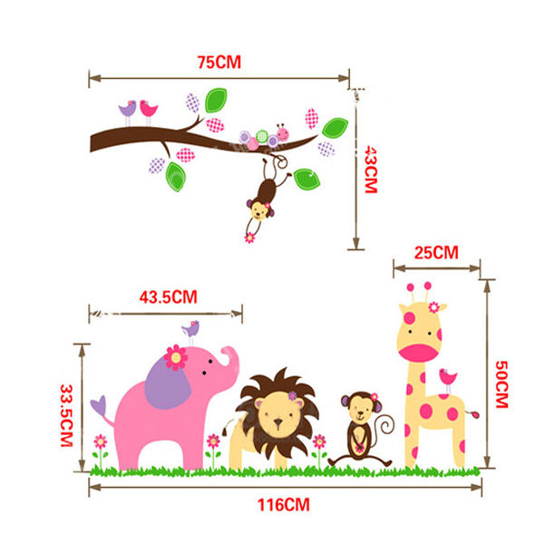 Tenfision-TM-Animals-Wall-Stickers-Home-Art-Deco-wall-Sticker-Boys-Girls-Kids-Childrens-Bedroom-Nursery